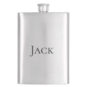 Petaca monograma simple personalizado añada su nombre bod