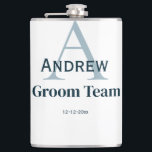 Petaca monograma simple personalizado equipo del novio pa<br><div class="desc">diseño</div>