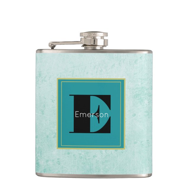 Petaca Monograma sobre textura de estilo de cosecha de mi (Anverso)