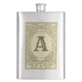 Petaca Monograma vintage borde victoriano verde