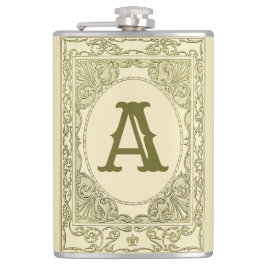 Petaca Monograma vintage borde victoriano verde