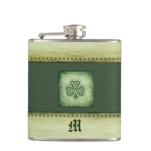 Petaca Monograma vintage de trébol irlandés de ropa de ab