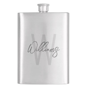 Petaca Monograma y nombre personalizados con letra modern
