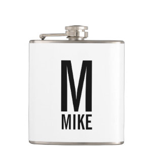 Petaca Monograma y nombre personalizados modernos