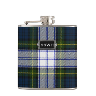 Petaca Monogramado Clan Gordon Vestido Tartan Plaid Flask