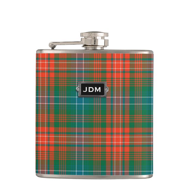 Petaca Monogramado Clan Wilson Tartan Plaid Flask (Anverso)