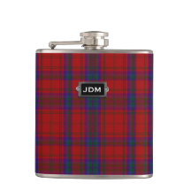 Monogramed Clan MacDougall Tartan Plaid Flask
