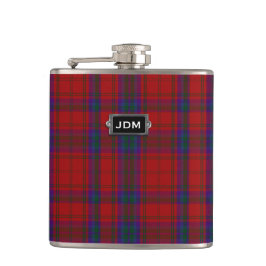 Petaca Monogramed Clan MacDougall Tartan Plaid Flask