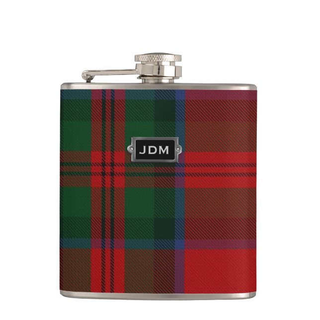 Petaca Monogramed Clan MacDuff Tartan Plaid Flask (Anverso)