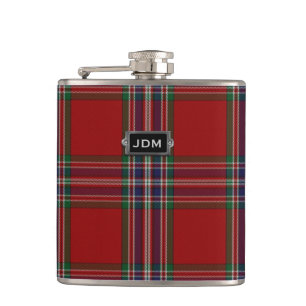Petaca Monogramed Clan MacFarlane Tartan Plaid Flask