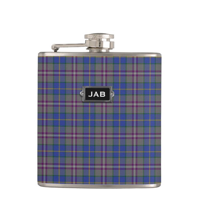 Petaca Monogramo Baird Tartan Plaid Flask (Anverso)