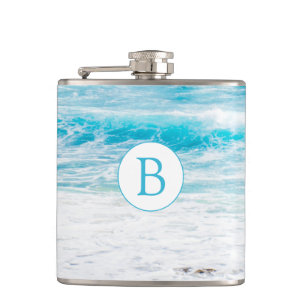 Petaca Monogramo Beach Tema Boda Flask