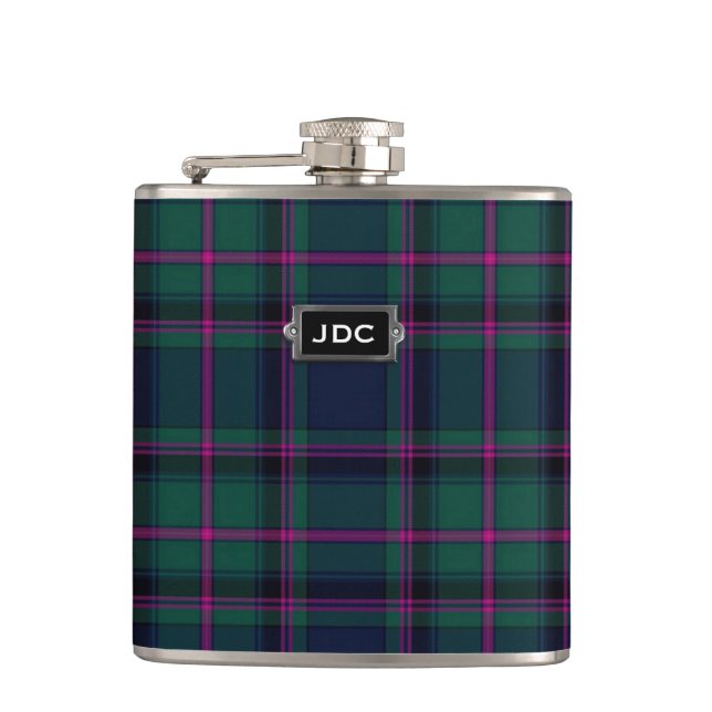 Petaca Monogramo Clan Cooper Tartan Plaid Flask (Anverso)