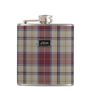 Petaca Monogramo Clan Harmon Vestido Tartan Plaid Flask