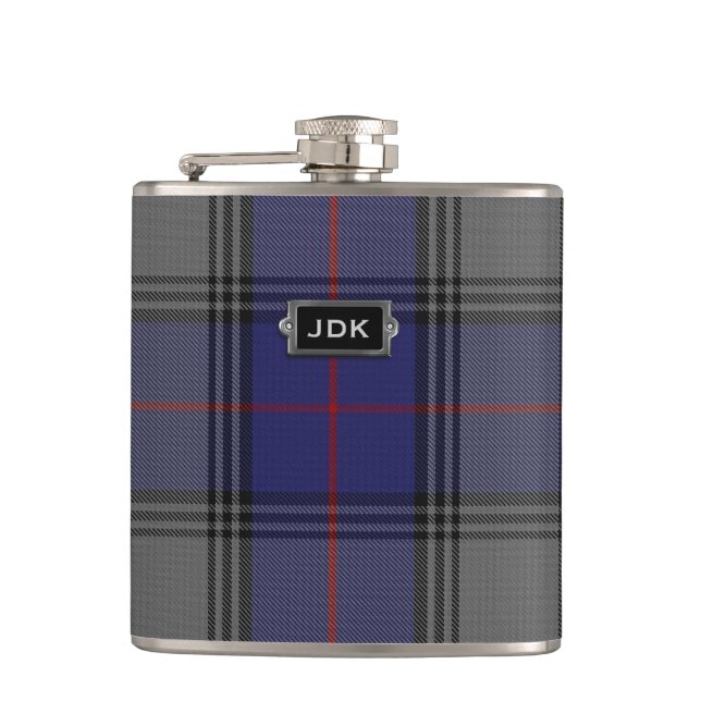 Petaca Monogramo Clan Kinnaird Tartan Plaid Flask (Anverso)