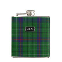 Monogramo Duncan Tartan Plaid Flask