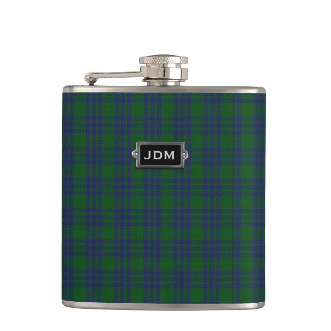 Petaca Monogramo Montgomery Tartan Plaid Flask (Anverso)