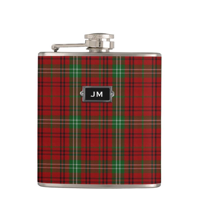 Petaca Monogramo Morrison Tartan Plaid Flask (Anverso)