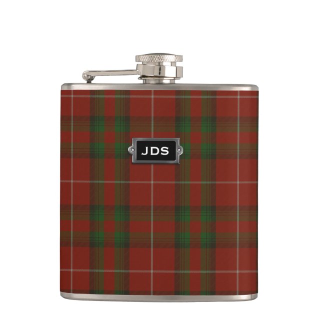 Petaca Monogramo Stuart de Brute Tartan Plaid Flask (Anverso)