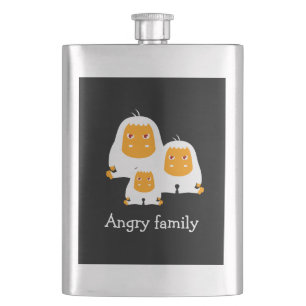 Petaca Monos de familia enfadada diseño