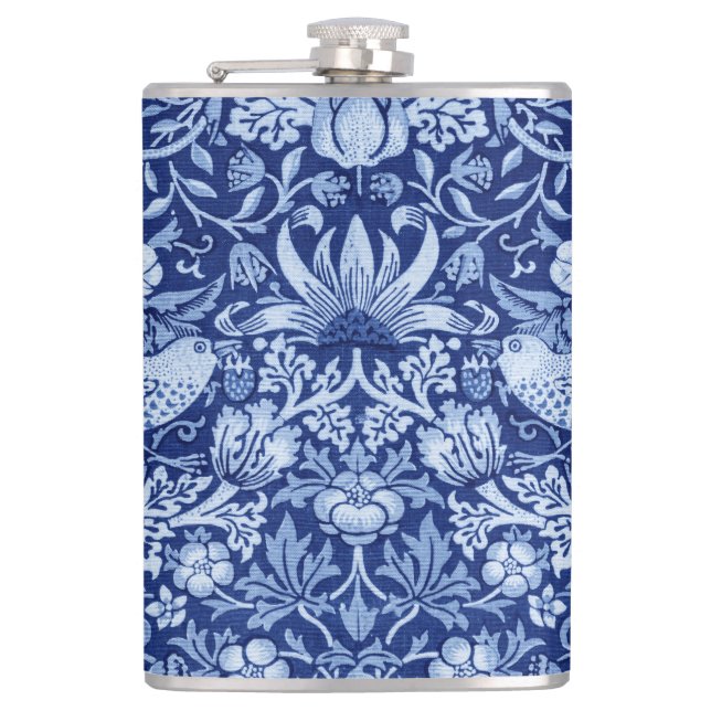 Petaca Monotona azul de fresa, William Morris (Anverso)