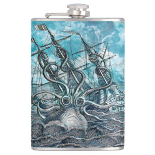 Petaca Monstruo marino Octopus Blue Sea