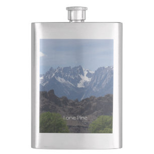 Petaca Montañas coronadas de nieve de Lone Pine Flask