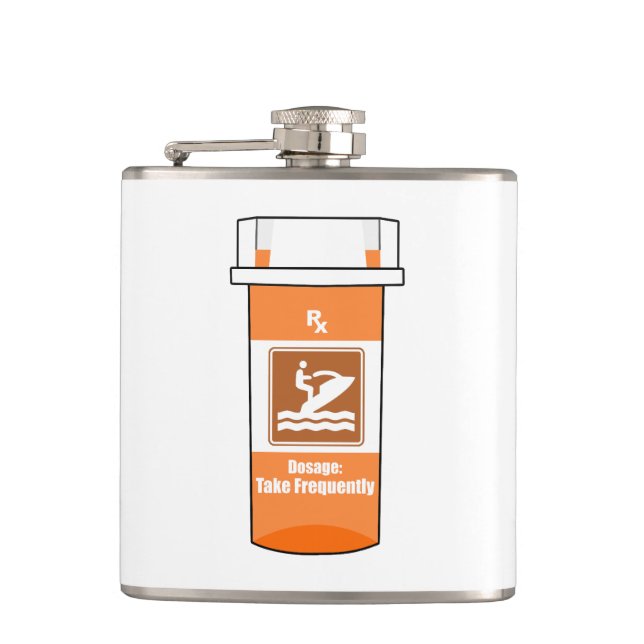 Petaca Montar en moto de agua es mi droga (Anverso)