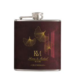 Petaca Moonlight Romance Groomsman Borgoña ID881