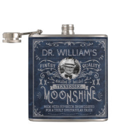 Petaca Moonshine Antiguo Medicamento Hillbilly Azul Perso