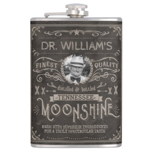 Petaca Moonshine Antiguo Medicamento Hillbilly Marrón Per