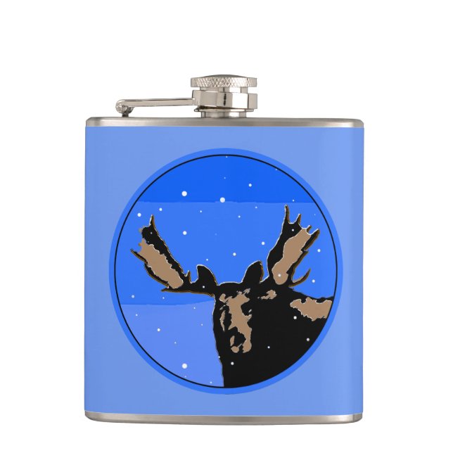 Petaca Moose in Winter - Original Wildlife Art (Anverso)