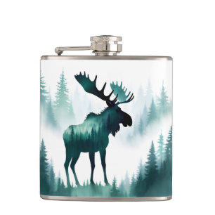 Petaca Moose Wildlife Animal Nature Forest Mountain Art