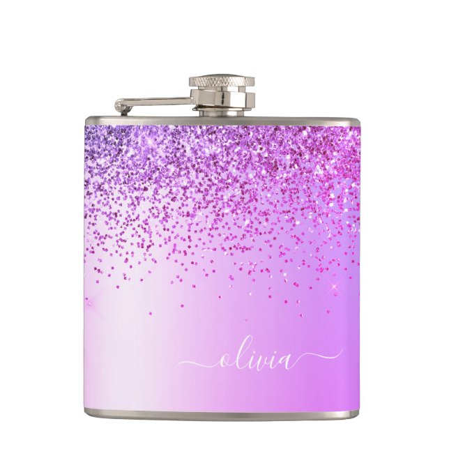 Petaca Morple Purpurina Monograma Nombre Giro de lujo (Anverso)