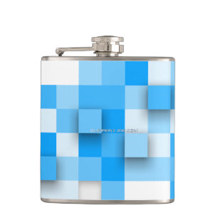 Petaca mosaico de cuadros de SlipperyJoe moderno de tres-