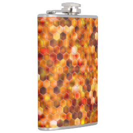 Petaca Mosaico de hexágonos en puntos en tonos rojos tira