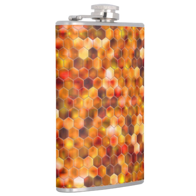 Petaca Mosaico de hexágonos en puntos en tonos rojos tira (Derecha)