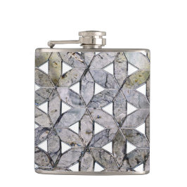 Petaca Mosaico de Piedra Gris Natural, flor de la vida