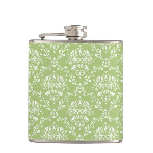 Petaca Moss Green Damask (Anverso)
