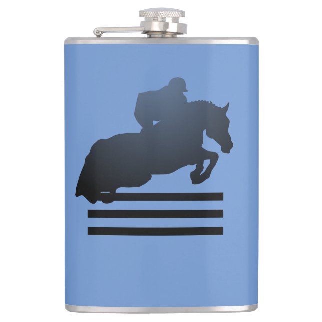 Petaca Mostrar saltador limpiando un obstáculo. (Anverso)