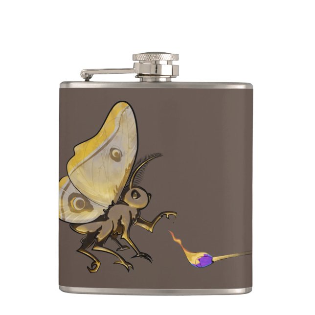 Petaca Moth a una llama (Anverso)