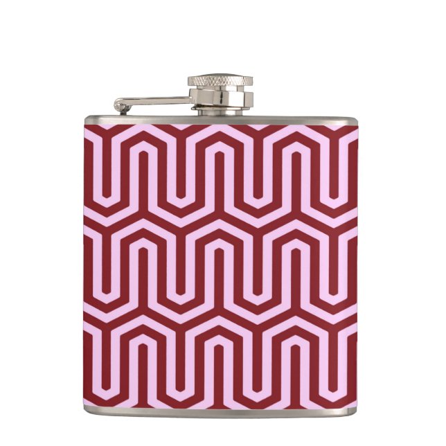 Petaca Motif egipcio Deco - burdeos y rosa (Anverso)