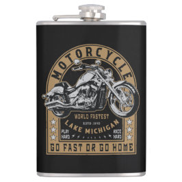 Petaca Motocicleta del lago Michigan Retro