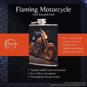 Petaca Motocicleta personalizada envuelta en vinilo llame