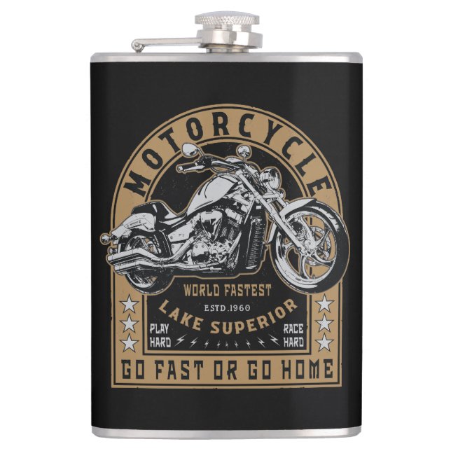 Petaca Motocicleta Retro Lake Superior (Anverso)
