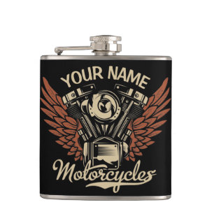 Petaca Motocicletas de Motero Personalizadas Alas de Moto