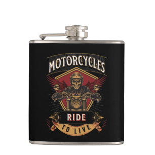 Petaca Motocicletas Skull Ride Para Vivir