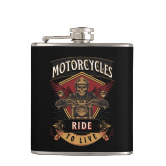 Petaca Motocicletas Skull Ride Para Vivir