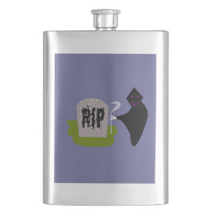 Petaca Muerte en frascos de Halloween en el cementerio