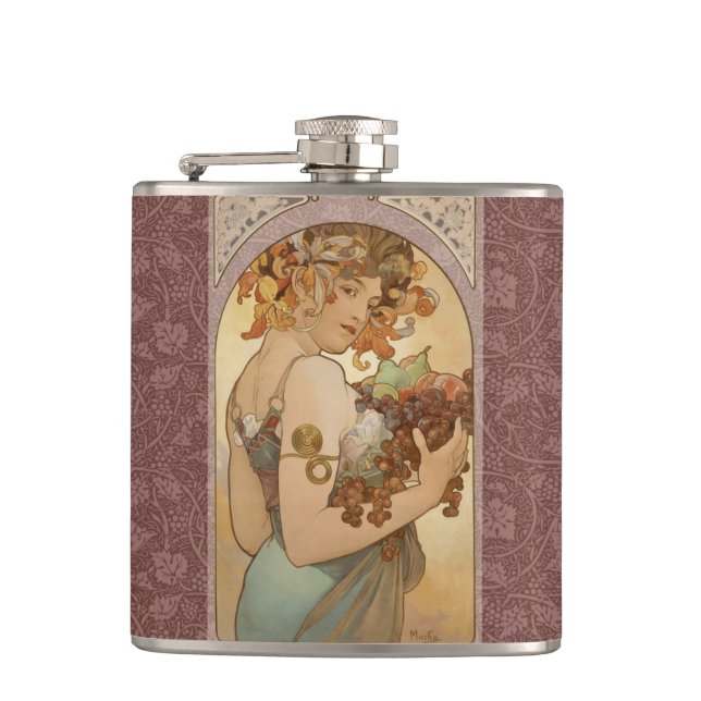 Petaca Mujer Art Nouveau Mucha Hermosa (Anverso)